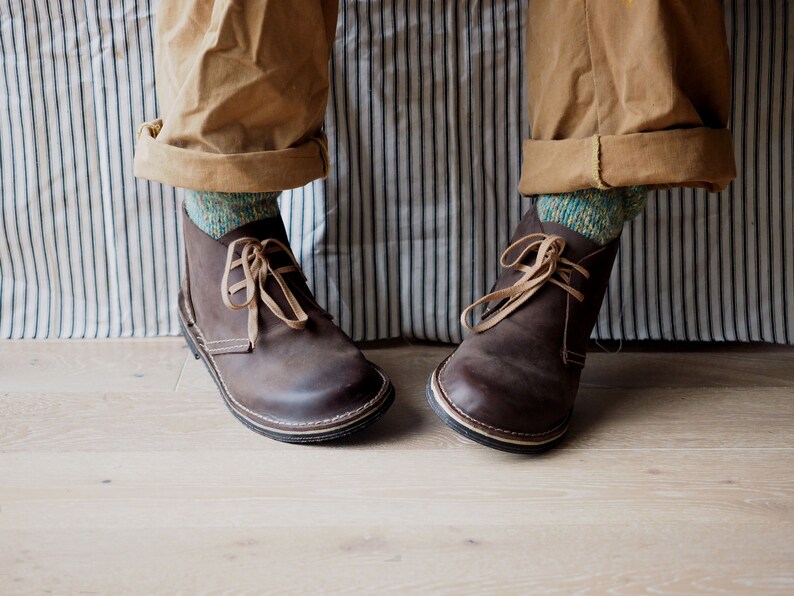 Handmade Personalised Men's Leather Boots With Recycled Etsy UK