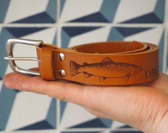 Personalised Fishing Belt in Leather, Fishing Gift, Utility