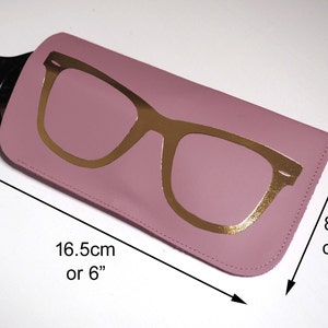 Leather sunglasses case in pink & gold, glasses case, leather gift, gift for her, holiday, pink glasses case, Mother's Day, Mothering Sunday image 6