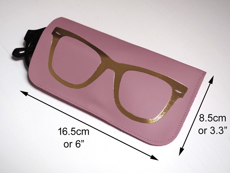 Leather sunglasses case in pink & gold, glasses case, leather gift, gift for her, holiday, pink glasses case, Mother's Day, Mothering Sunday image 6