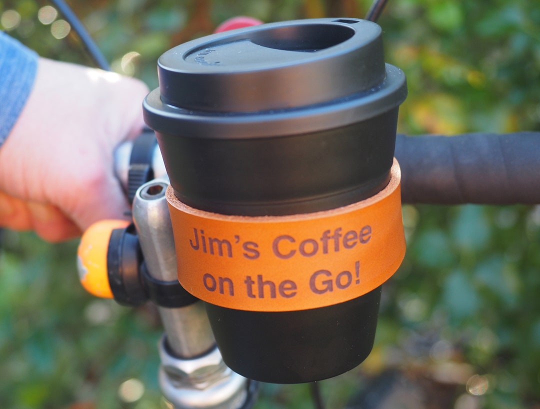 Bike Cup Holder Personalized With Reusable Cup Coffee Cup Etsy