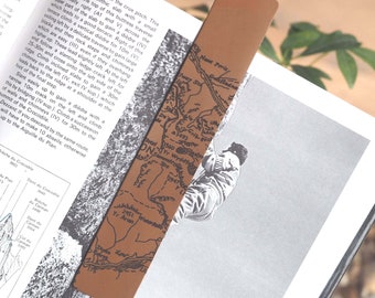 Snowdonia Map Leather Bookmark: Wales Hiking Christmas Gift