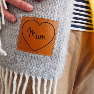 Personalised message pure wool blanket scarf, gift for her, winter scarf, chunky scarf, Mom gift, Mother's Day, Mothering Sunday image 3