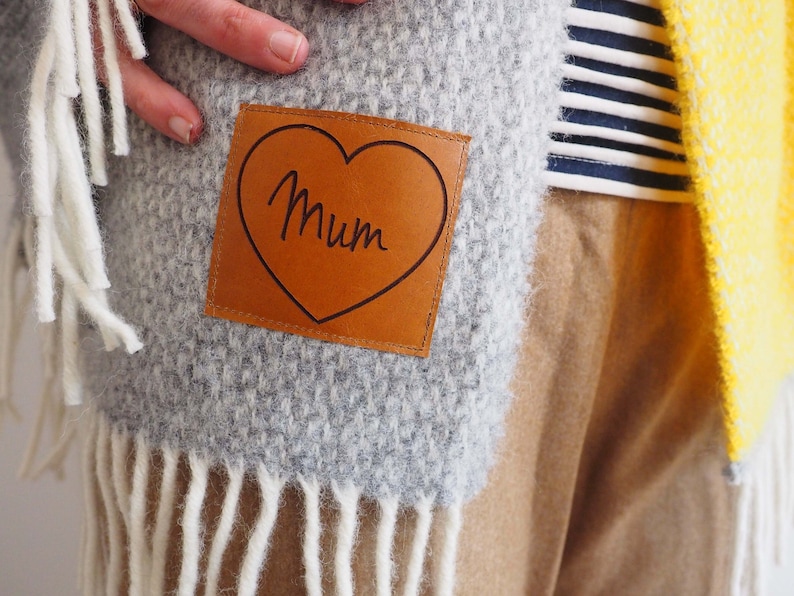 Personalised message pure wool blanket scarf, gift for her, winter scarf, chunky scarf, Mom gift, Mother's Day, Mothering Sunday image 3