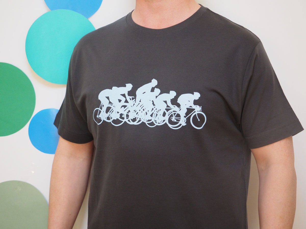 Image of Bike T Shirt, Tshirt, Gifts, Bicycle T Shirts, Cycling Cyclist, Cycling, Gift For Men, Christmas Dad, Grey