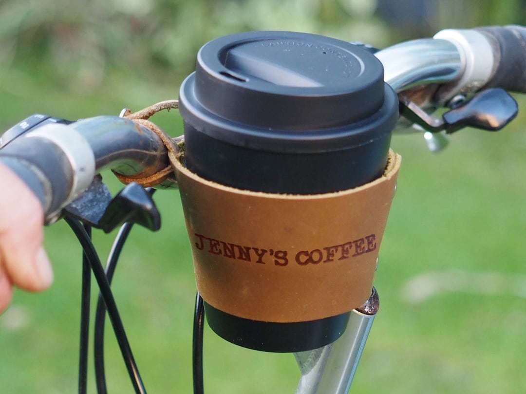 Leather bike cup holder sale