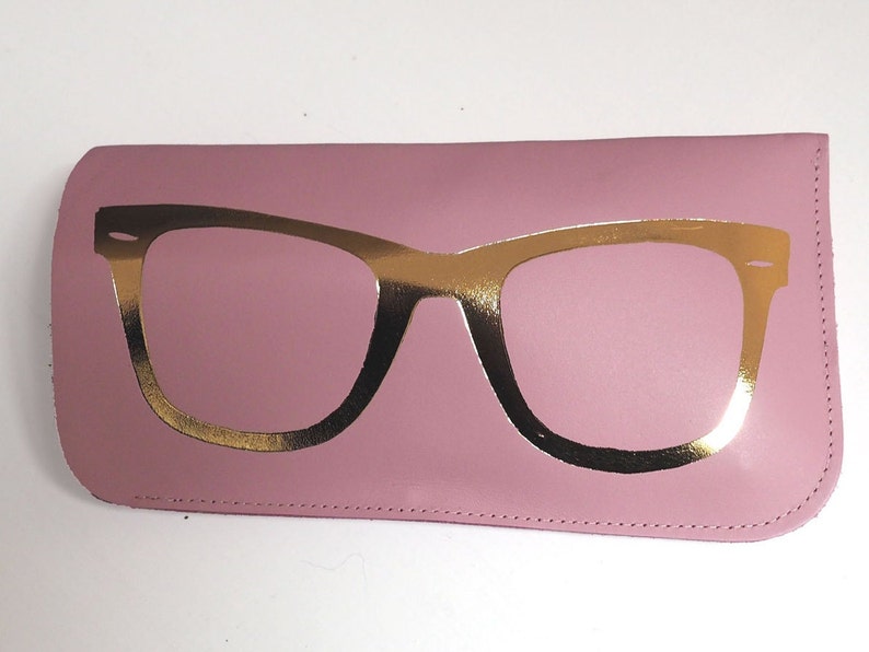 Leather sunglasses case in pink & gold, glasses case, leather gift, gift for her, holiday, pink glasses case, Mother's Day, Mothering Sunday image 7