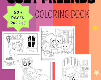 50 süße Tiere Malseiten für Kinder Bold einfach druckbare Arbeitsbuch für Kleinkinder Digitaler Download PDF