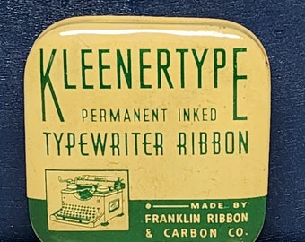Kleenertype Permanent Inked Typewriter Ribbon Tin With Unopened Ribbon
