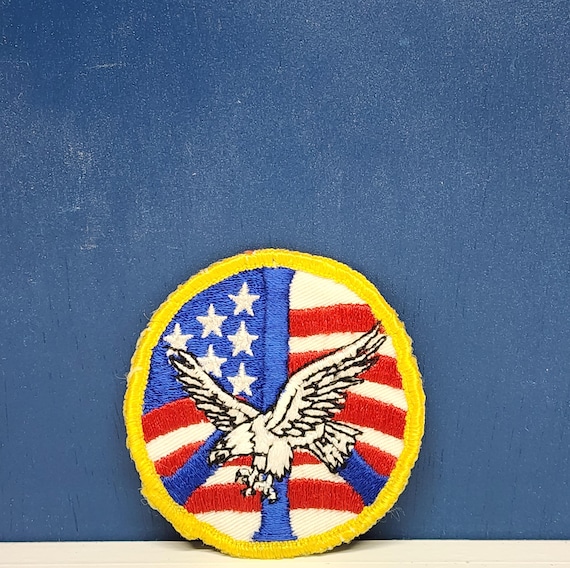 American Flag Eagle Peace Sign Patch - image 1