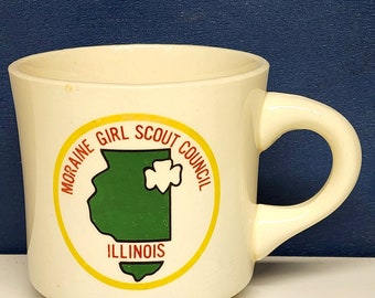 Vintage Girl Scout Coffee Mug Moraine Illinois Council