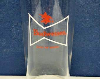 Vintage Budweiser Bow Tie Logo Beer Glass