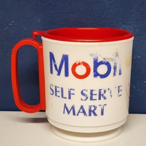 Whirley Industries Mobil Self Serve Mart Travel Coffee Mug