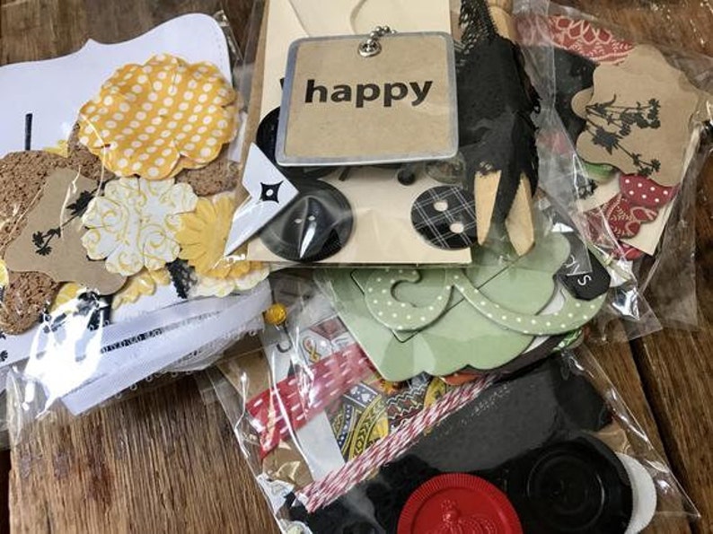 junk journal mystery grab bag smash book diy kit etsy