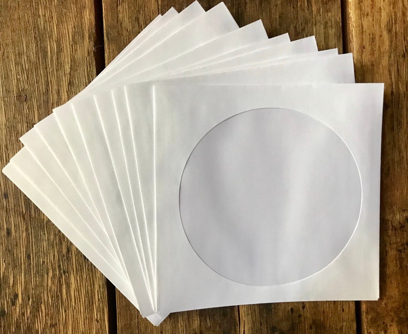 CD Sleeves Envelopes White Windowed 5x 5 Great Etsy