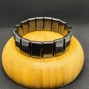 Elegante hematietarmband voor heren, edelsteen stretcharmband, hematiet edelsteenarmband, hematiet kralenarmband, stretch stenen armband