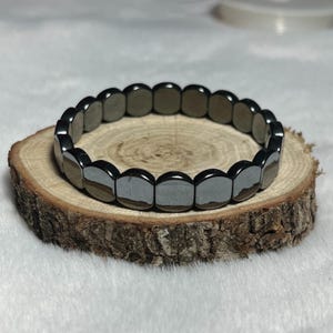 Gift for Him - Handmade Hematite Bracelet, Gemstone Stretch Design, Hematite Gemstone Bracelet, Hematite Bead Bracelet, Perfect gift for Him