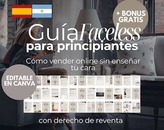 Guía de marketing digital sin rostro, Guía Faceless para principiantes, Guía de marketing digital con derecho de reventa, Guía para ingresos