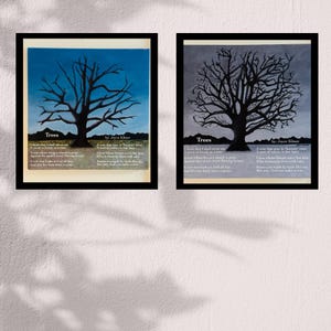 Joyce Kilmer &quot;Trees&quot; Poem Art Print – Nature Poetry Wall Decor for Literary Lovers