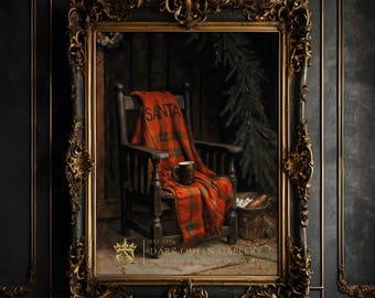 Gothmas Chair Print: Dark Academia Vintage Santa Still Life Wall Art (Digital Download) | 346