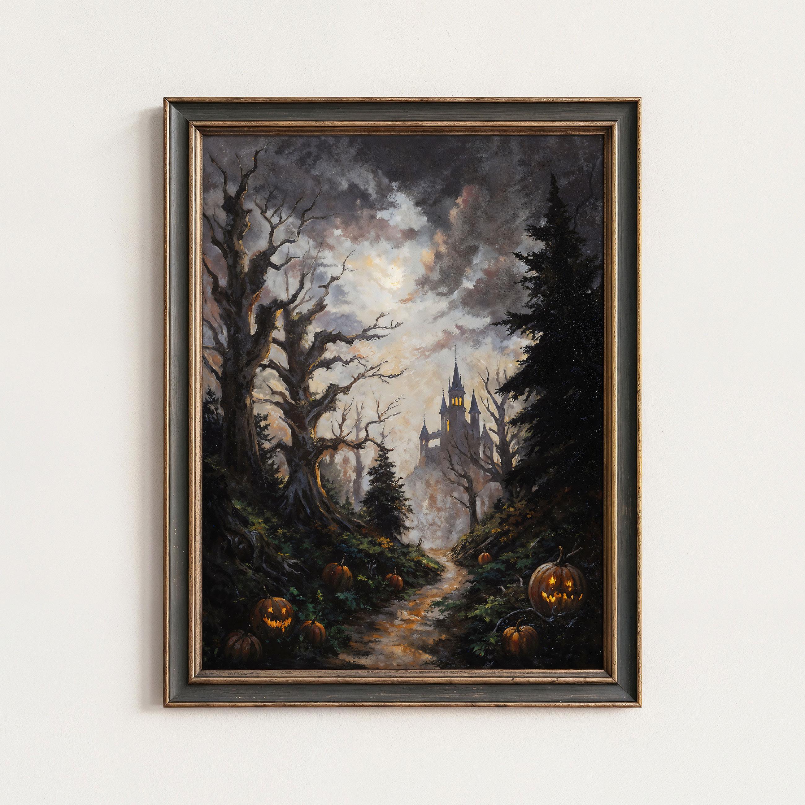 Phantom Castle Print: Gothic Dark Academia Halloween Wall Art ...