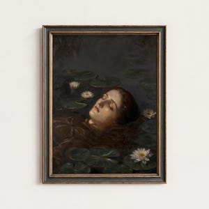 オフィーリアの絵画、ミレイ風肖像画、ダーク・アカデミア・アート
