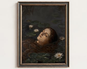 Ophelia Painting Print: Victorian Gothic Dark Academia Wall Art (Digital Download) | 196