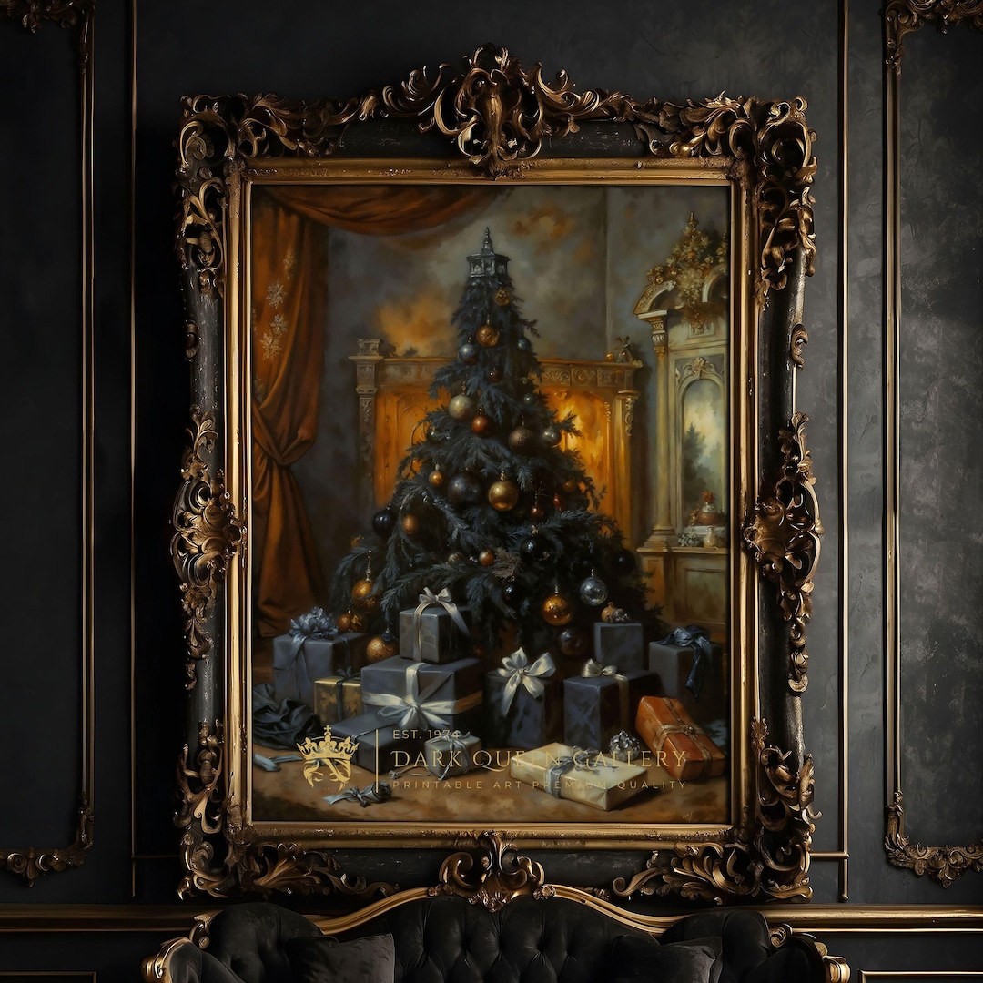Gothic Christmas Tree Print: Dark Academia Wall Art Holiday Xmas Decor ...