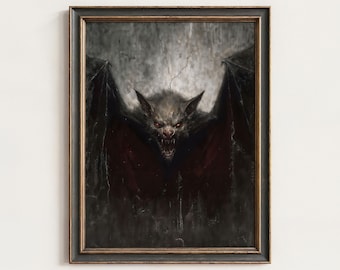 Gothic Demon Bat Print: Vampire Horror Wall Art (Digital Download) | 132