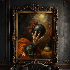 Witchy Black Magic Ball Art Print: Gothic Occult Wall Decor (Digital Download) | 85