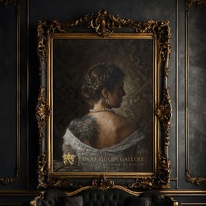 Ritratto di donna con tatuaggio gotico: Dark Academia Victorian Wall Art (scaricabile e stampabile) / 193