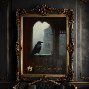 Gothic Raven Castle Window Art: Dark Academia Printable (Digital Download) | 225
