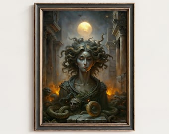 Medusa Gorgon Print: Gothic Greek Mythology Picture (Instant Digital File) | 277