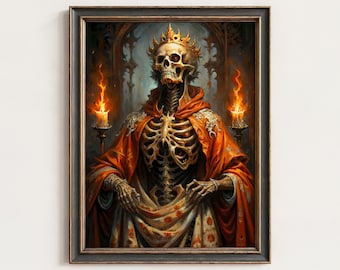 Skeleton King Gothic Print : Macabre Horror Wall Art (Digital Download)  | 87