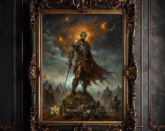 Lord of the Undead Art Print: Gothic Skeleton Knight Macabre Victorian Wall Decor (Downloadable) | 285