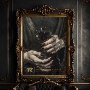 Vampire Drink Gothic Print: Dark Academia Wall Art Decor (Digital Printable) | 76