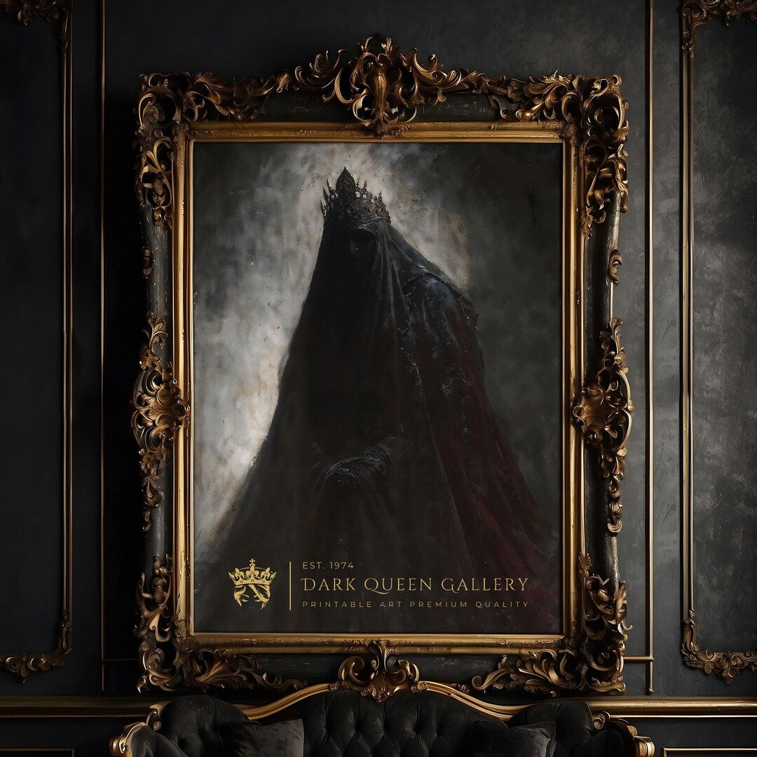 Dark Queen Portrait Print: Gothic Royalty Dark Fantasy Wall Art ...