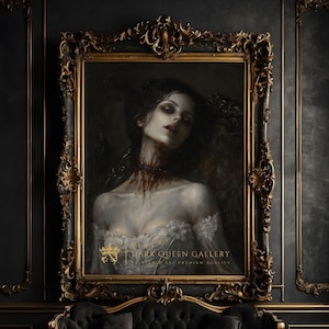 Gothic Vampire Girl Portrait: Dark Fantasy Wall Art Print (Digital Downloadable) | 228