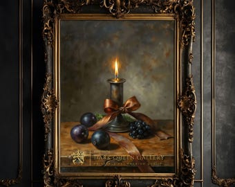Moody Christmas Still Life Print: Dark Academia Gothmas Wall Art (Digital) | 13