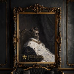 Stampa del ritratto del Re Scheletro: Arte murale gotica, macabra e oscura dell'Accademia (digitale) / 151