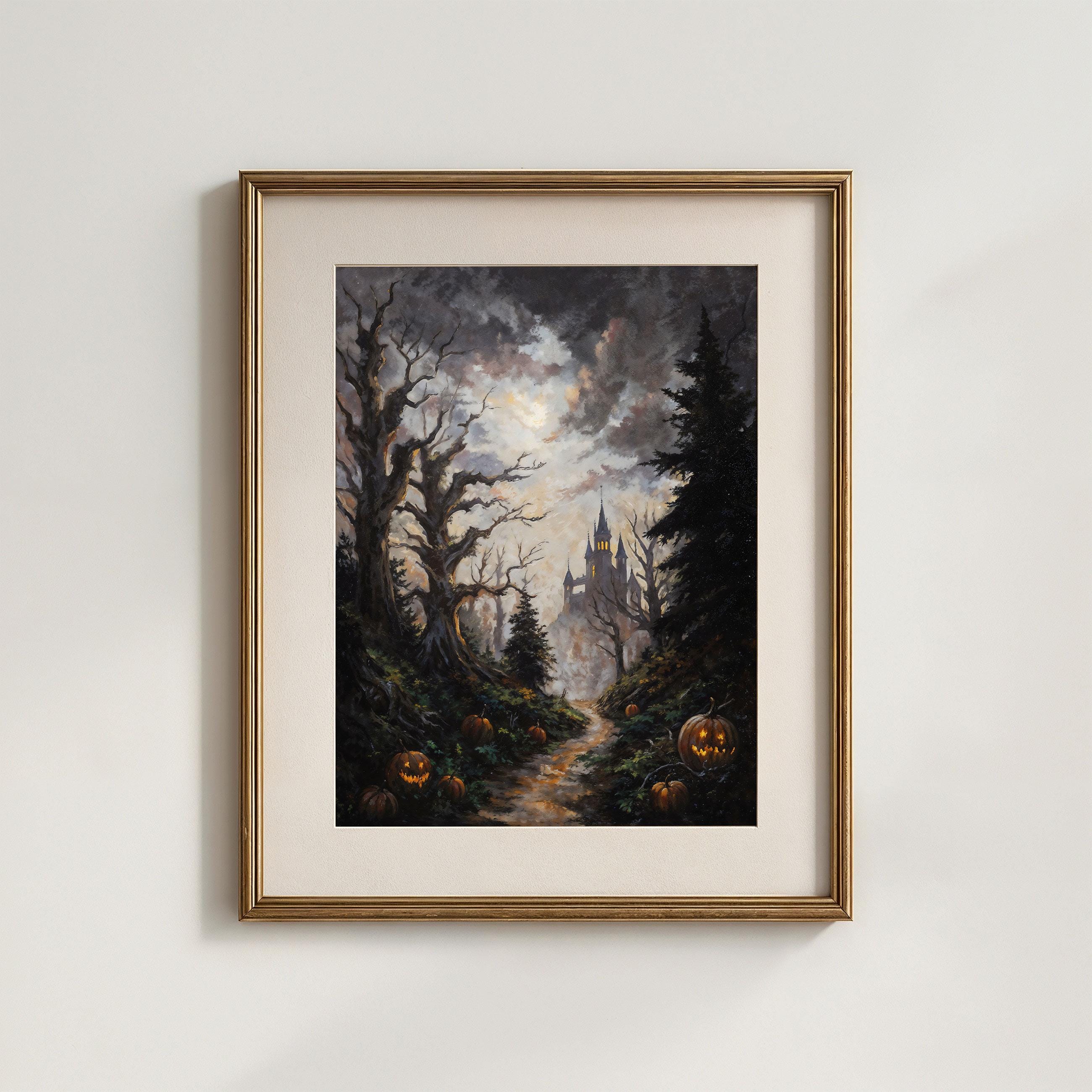 Phantom Castle Print: Gothic Dark Academia Halloween Wall Art ...