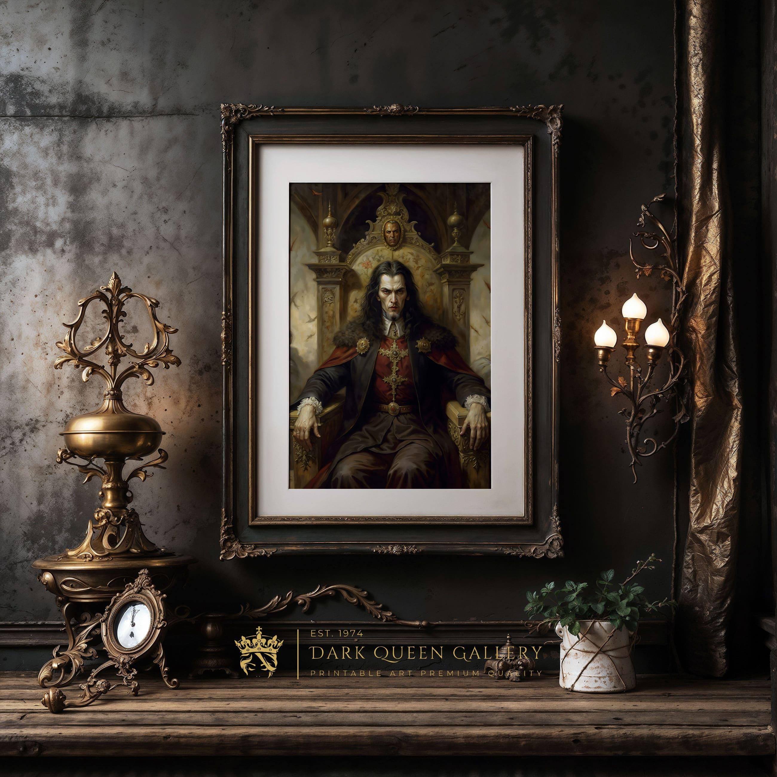 Count Dracula Digital Oil Painting: Gothic Dark Academia Wall Art ...
