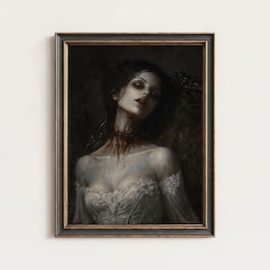 Gothic Vampire Girl Portrait: Dark Fantasy Wall Art Print (Digital Downloadable) | 228