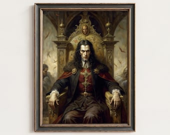 Count Dracula Digital Oil Painting: Gothic Dark Academia Wall Art (Digital Print Download) | 39