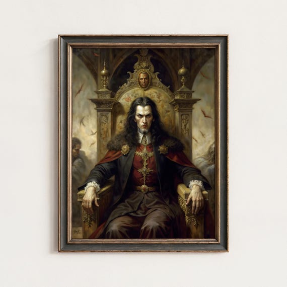 Count Dracula Digital Oil Painting: Gothic Dark Academia Wall Art (Digital Print Download) | 39