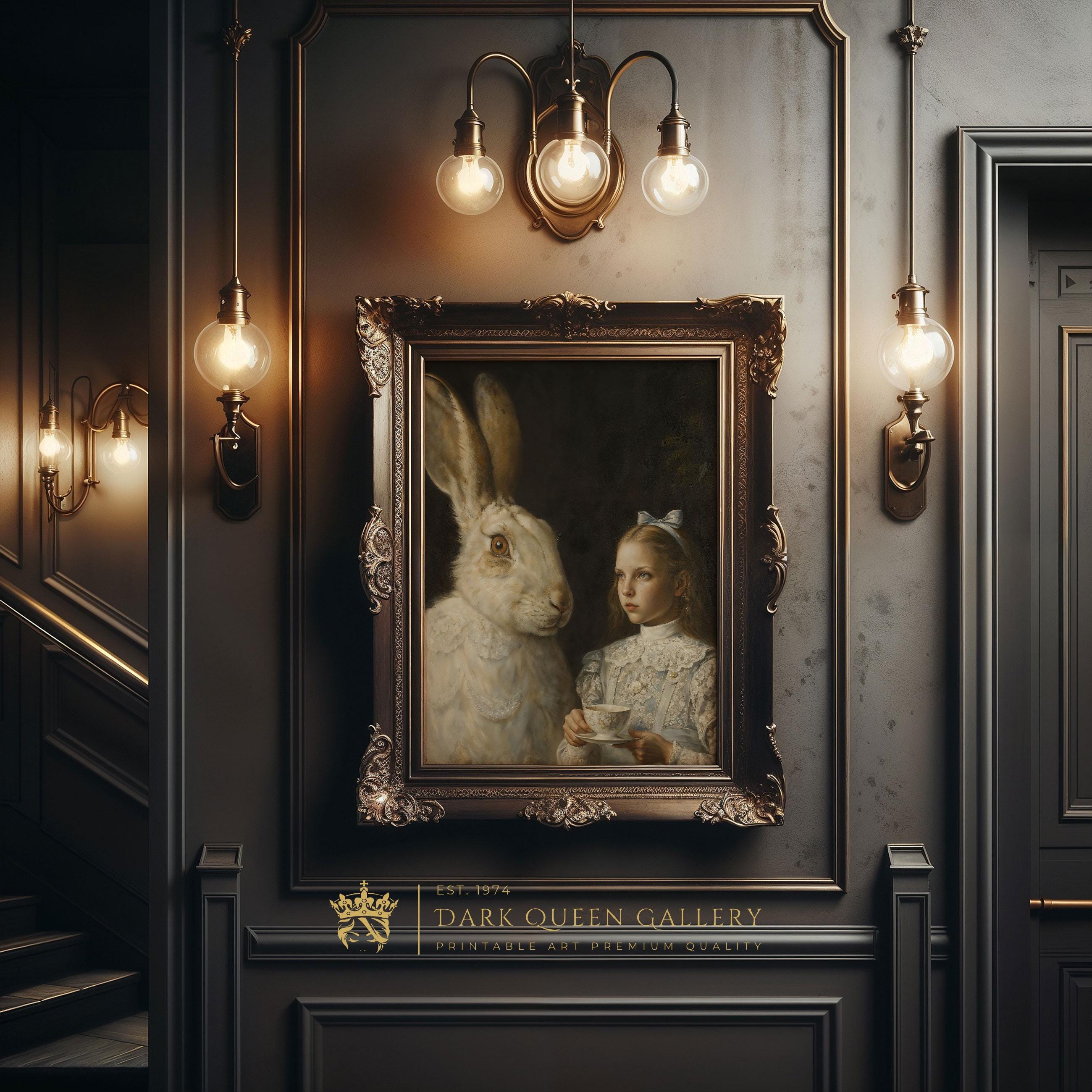 Alice and Rabbit Portrait: Victorian Gothic Fairycore Print (digital ...