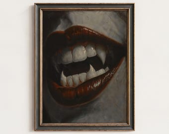 Vampire Fangs Art Print: Dark Victorian Gothic Decor (Digital Download) | 138