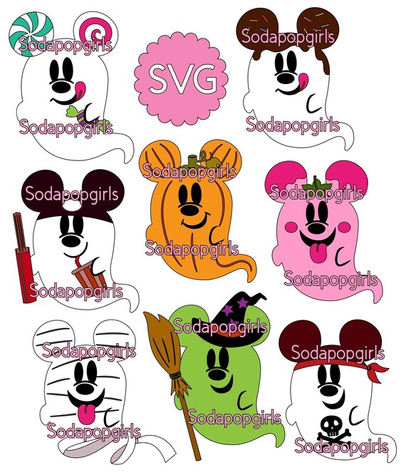Mickey Mouse Ghost Svg Files Cricut Download Digital Halloween Etsy