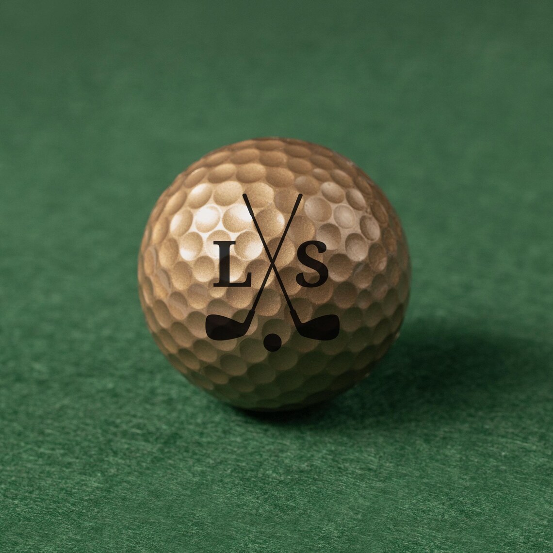 Crossed Clubs Initials Custom Golf Ball, Personalized Golfing Gift for ...
