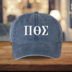 Greek Letters Custom Embroidered Pigment Dyed Hat, College Life Hat, Customized Gift for Greek Fraternity, Sorority Big Little Reveal